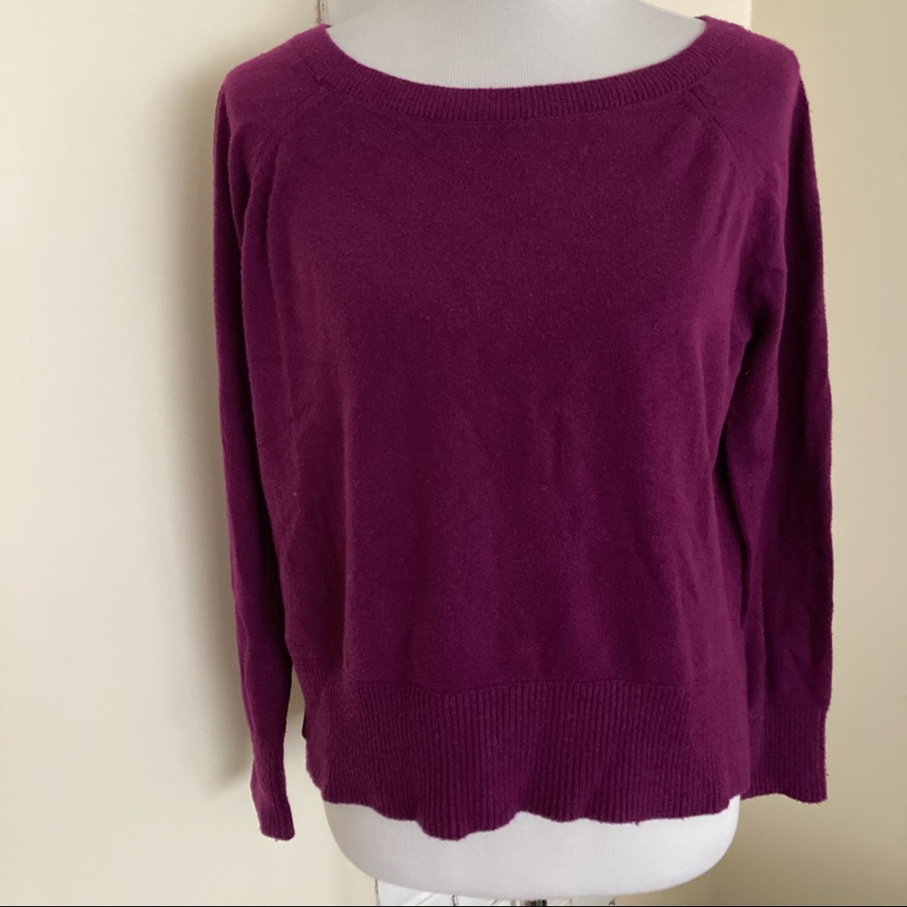 Lou & Grey Boatneck Sweater Crop Purple M